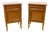 Wooden Nightstands with Curved Legs, Set of 2 For Sale