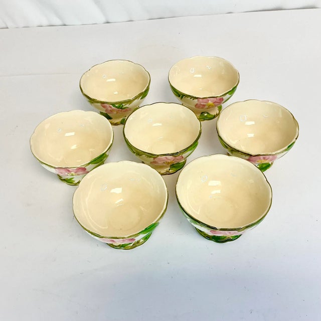 Franciscan China Mid-Century Americana Boho Chic Franciscan Desert Rose Sherbet Cups - Set of 7. For Sale - Image 4 of 13