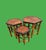 Mid-Century Modern 1970s Vintage Burnt Bamboo & Rattan Nesting Hexagon Shaped Tables - Set of 3 For Sale - Image 3 of 9