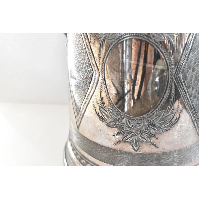 Antique C.1860-1870 Reed & Barton Stimpson Silver Plate Water Pitcher For Sale - Image 9 of 13