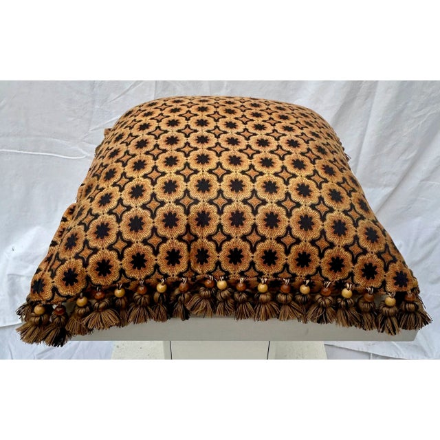 Tribal Vintage Boho Chic Macrame Fringed Decorative Pillow For Sale - Image 3 of 10