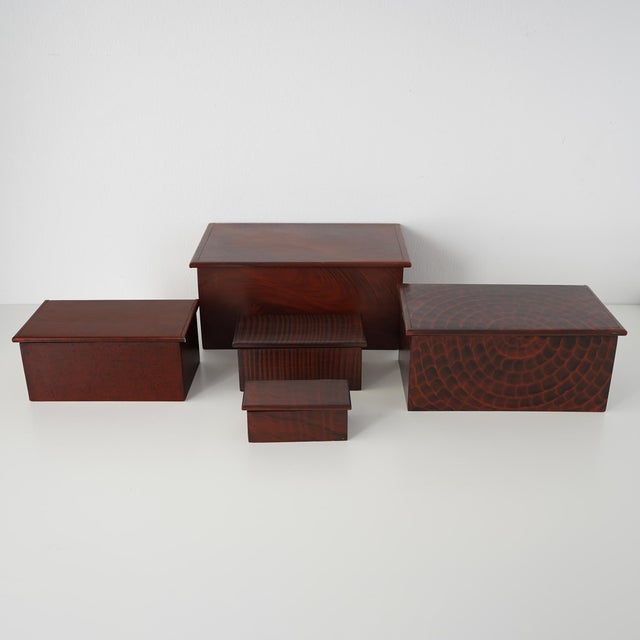 Vintage Vermont Stacking Stash Box Collection- Set of 5 For Sale - Image 9 of 15