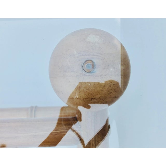 Wood 1980s Faux Bamboo Solid Wood Dining Table For Sale - Image 7 of 8