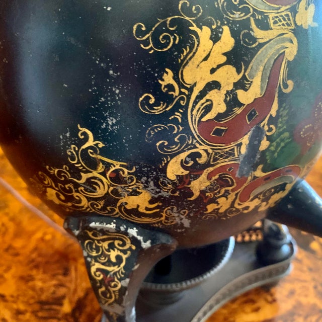 Antique Painted and Gilded Samovar Lamp For Sale - Image 15 of 18