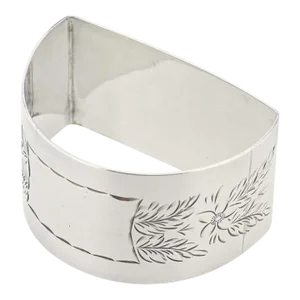 Boxed Semi-Circular English Sterling Silver Napkin Ring by John Rose
