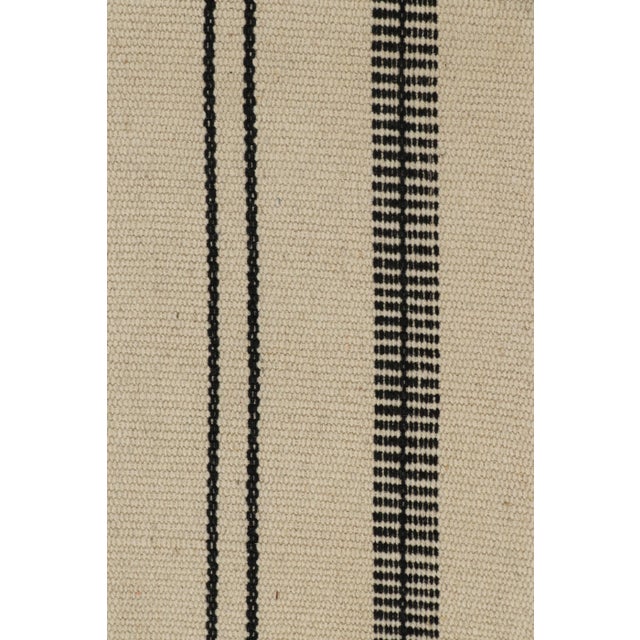 Tribal Vintage Kurd Bidjar Persian Kilim With Taupe, Black & Cream Stripes - Rug & Kilim For Sale - Image 3 of 9