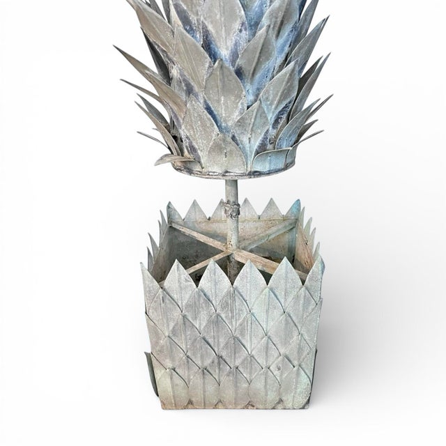 Late 19th Century Large Potted Zinc Topiary Trees With Verdigris Finish - A Pair For Sale In Chicago - Image 6 of 9