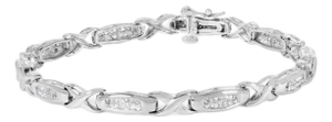 14K White Gold 1.0 Cttw Invisible-Set Princess Diamond Tennis Bracelet (H-I Color, SI1-SI2 Clarity) - 7"