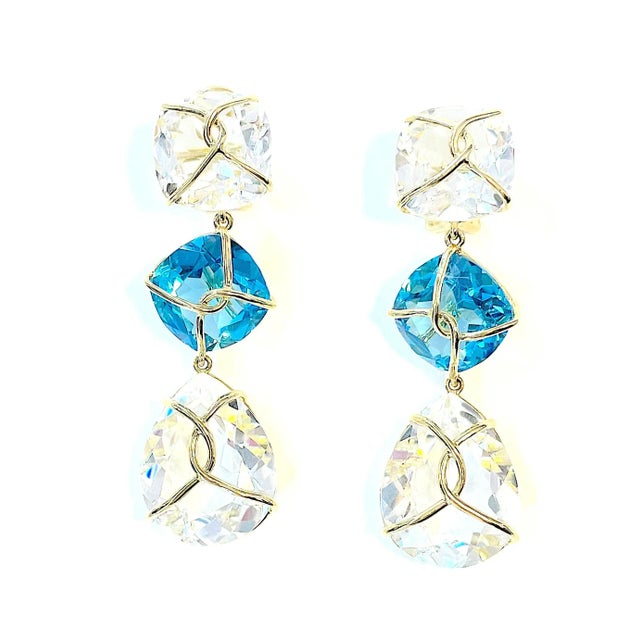 Not Yet Made - Made To Order Christina Addison Multi Prong Three Stone Drop Earring For Sale - Image 5 of 12