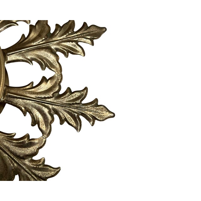 1950s Vintage Mid Century Modern 1950s Starburst Brass Plated Clock United Model 99 For Sale - Image 5 of 10