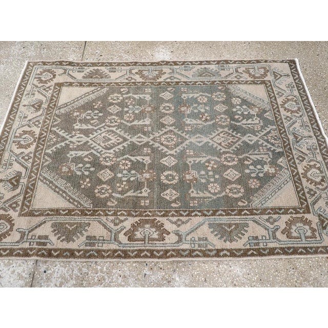 Galerie Shabab Collection Mid-20th Century Persian Malayer Throw Rug For Sale - Image 4 of 8