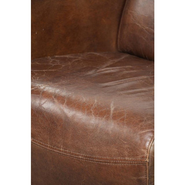 Club Chair in Brown Cowhide Leather For Sale - Image 11 of 16