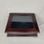 Vintage 1994 Bombay Company Mahogony Wood Glass Top Display Shadow Box Green Velvet Interior For Sale - Image 4 of 14