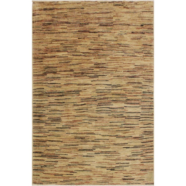 Bohemian Gabbeh Beige/Black Wool Rug - 3'9'' X 5'9'' For Sale - Image 10 of 10