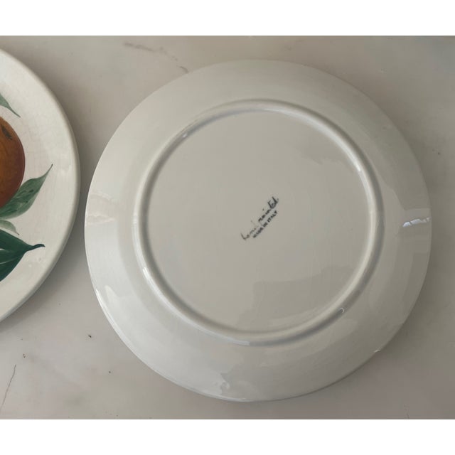 Orange Hand Painted Italian Dinner Plates, C. 1970's For Sale - Image 8 of 8