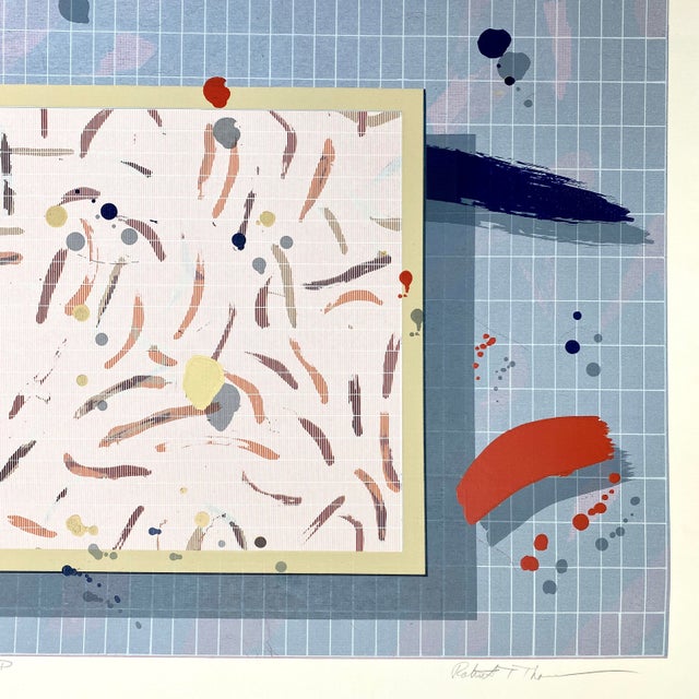 Circa 1980 “Screen Drip” Memphis Style Serigraph Numbered #41/75 by Robert T. Thorn For Sale - Image 4 of 6