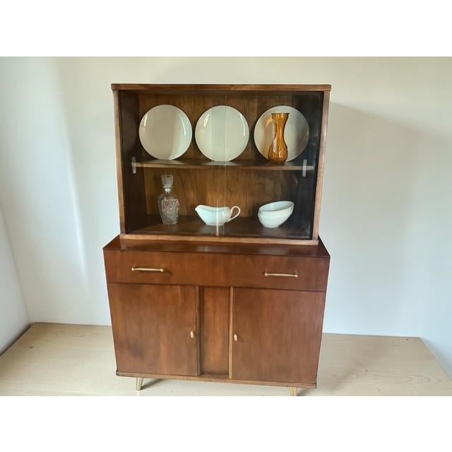 Mid-Century Modern 1960s Restored Mid Century Modern Walnut China Cabinet by Craddock Furniture For Sale - Image 3 of 10