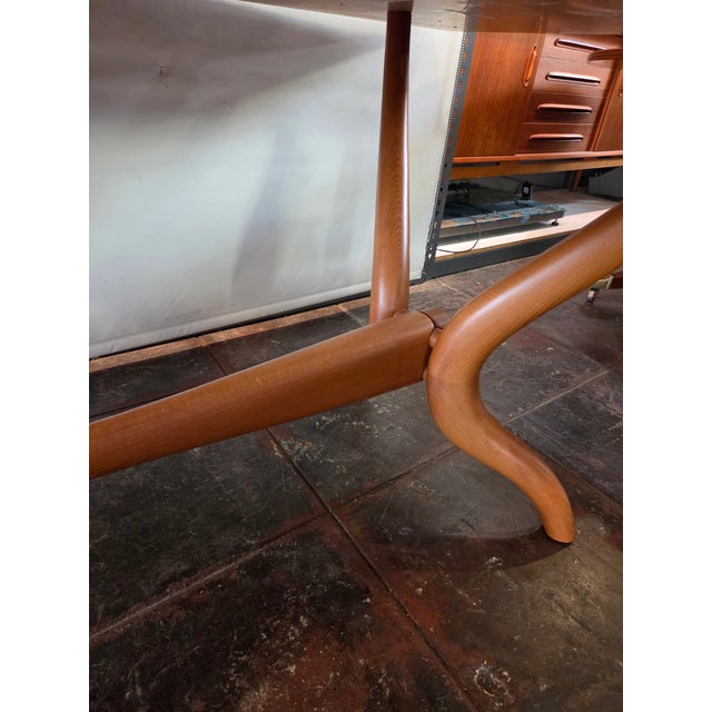 Mid -Century Italian Dining Table Large Sculptural Base Mahogany For Sale In San Diego - Image 6 of 9