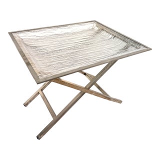 Tray Table With Textured Lucite Top, Italy 1960's For Sale