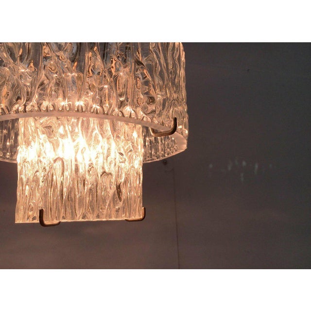 Mid-Century Metal and Glass Pendant Lamp attributed to Kalmar Franken, 1960s For Sale - Image 11 of 18