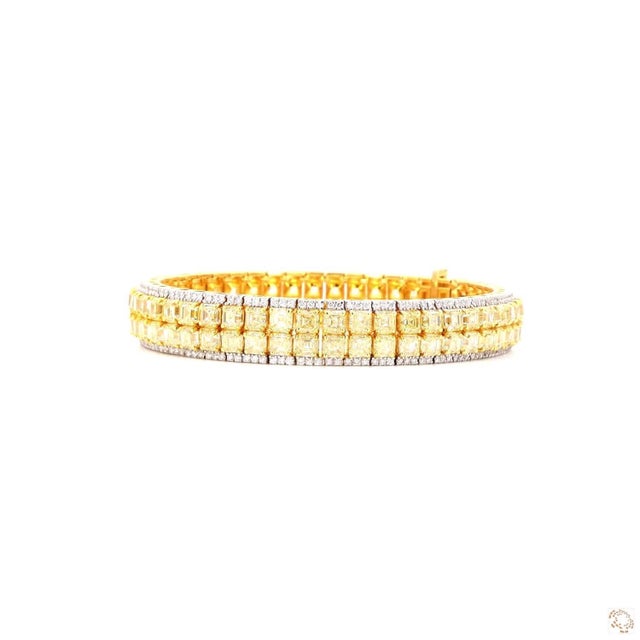 This line bracelet from our contemporary estate collection is set with a series of round brilliant cut white diamonds...