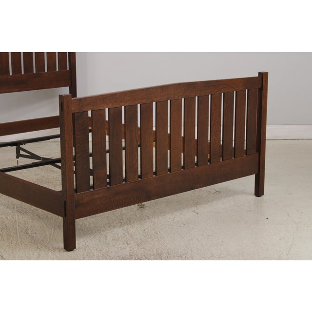 Stickley Queen Size Mission Oak Bed For Sale - Image 11 of 18