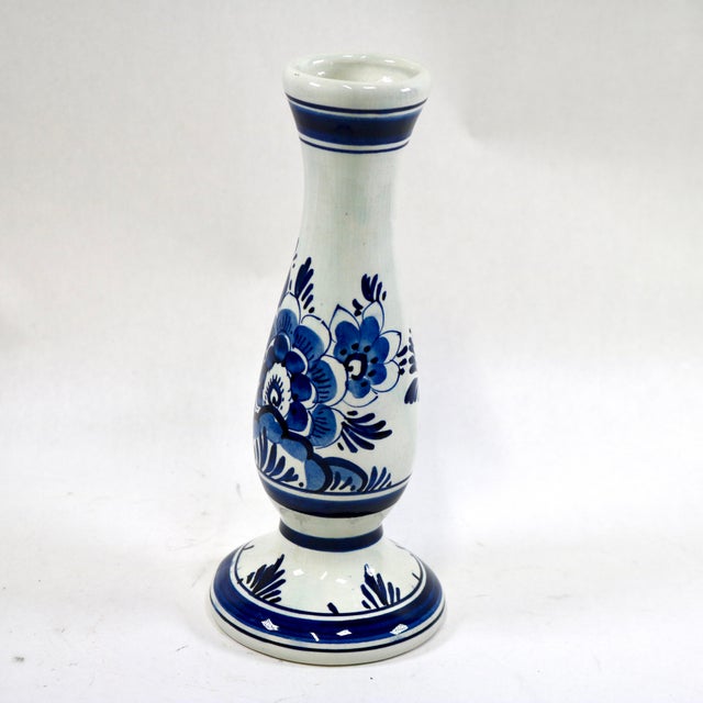 Mid 20th Century Mid-Century Blue and White Delft Bud Vase For Sale - Image 5 of 11