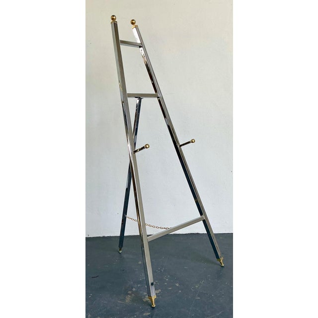 Vintage Chrome and Brass Easel For Sale - Image 14 of 16