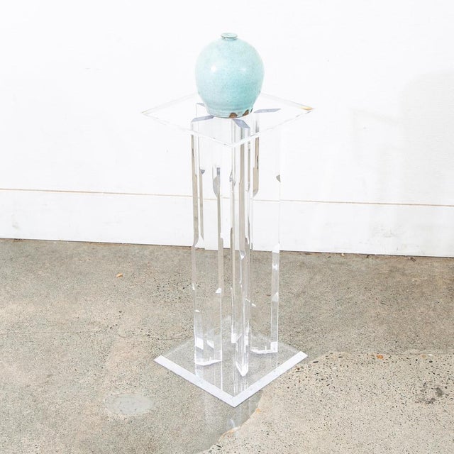 Unique Lucite pedestal. Great for art or display. Unique and from the 1970s. We don't see too many of these. Comes with...
