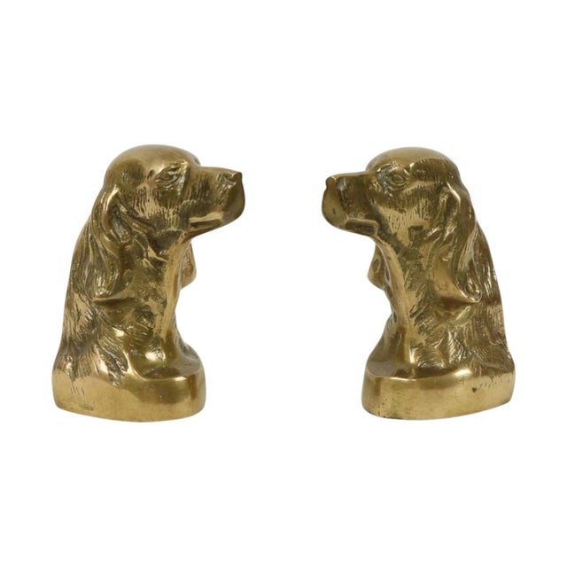 Vintage Brass Bookends for Irish Setter Dogs, 1970s, Set of 2 For Sale - Image 6 of 15