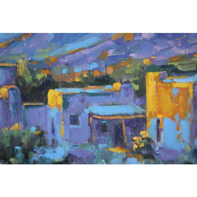 2020s Evening in New Mexico, Expressionist Oil Painting Sunset For Sale - Image 5 of 11
