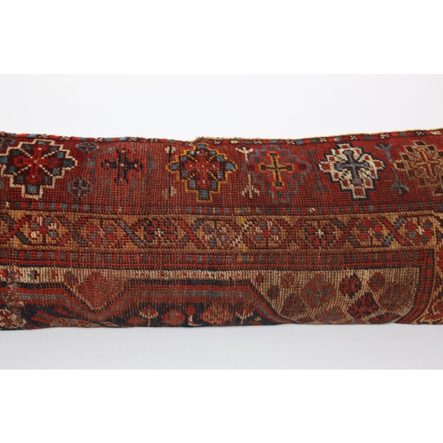 Antique Vintage Tribal Handwoven Wool Lumbar Pillow -16'' X 46'' For Sale In Tampa - Image 6 of 11