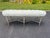 2010s Modern Faux Bamboo Tufted Velvet Bench in Grey Blue Upholstery For Sale - Image 5 of 18