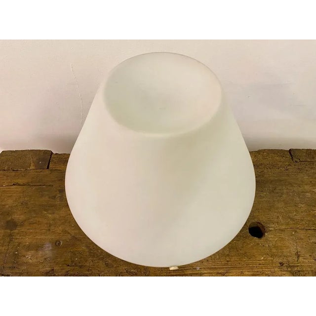 White Italian White Glass Table Lamp, 1970s For Sale - Image 8 of 10