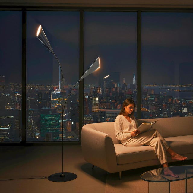 The Calla Floor Lamp is a modern lighting piece distinguished by its sculptural silhouette and refined minimalist...