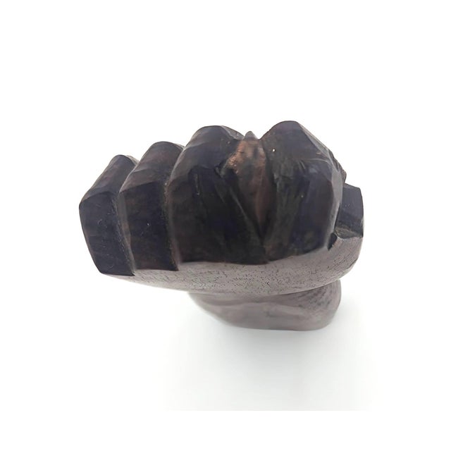 Wood 1970s Carved Brazilian Imbuia Wood "Figa: Good Luck" Fist Sculpture For Sale - Image 7 of 8