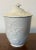 Antique 18th century French St. Cloud / Mennecy blanc de Chine soft paste porcelain jar with cover. Decorated with relief...