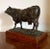 Large antique 19th c. bronze sculpture of a cow. Exceptional quality, detail and patina. Measures 14 1/2" wide x 10 1/2"...