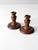 Brown Vintage Wooden Candle Holders Pair For Sale - Image 8 of 10