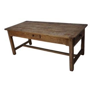 18th Century French Rustic Rustic Elm Farmhouse Dining Table For Sale