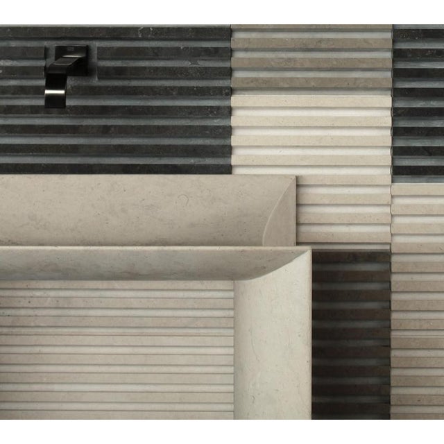 Trilite Washbasin in White Carrara Marble by Bufalini Marmi For Sale - Image 4 of 8