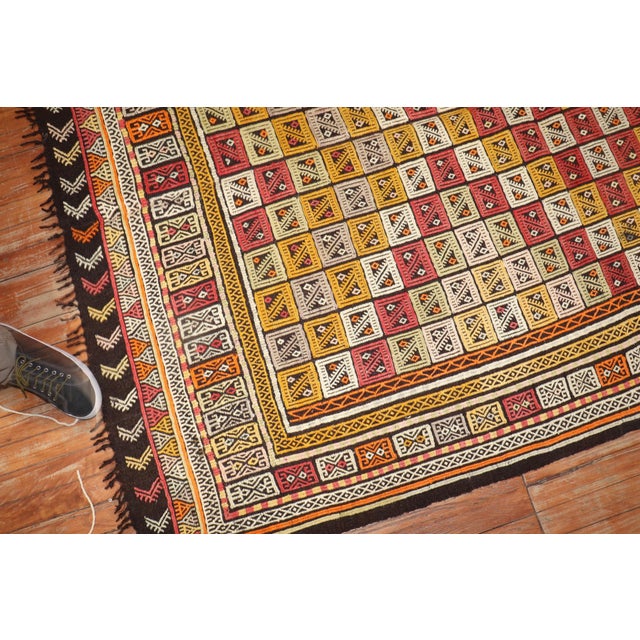 Mid-20th Century Zabihi Collection Turkish Jajim Flatweave For Sale In New York - Image 6 of 9