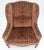 Brown Red Gold Brass Tacks Upholstery Carved Mahogany Base Legs Large Wing Chair For Sale - Image 8 of 12