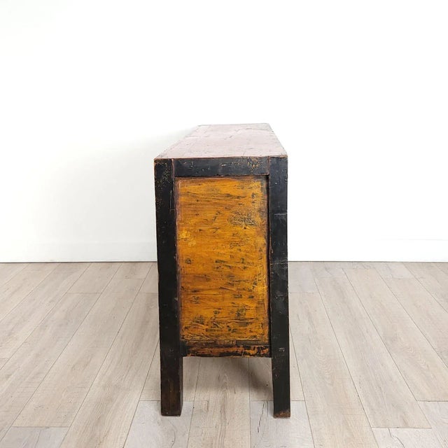 Red Tibetan Painted Four-Door Cabinet, 19th Century For Sale - Image 8 of 11