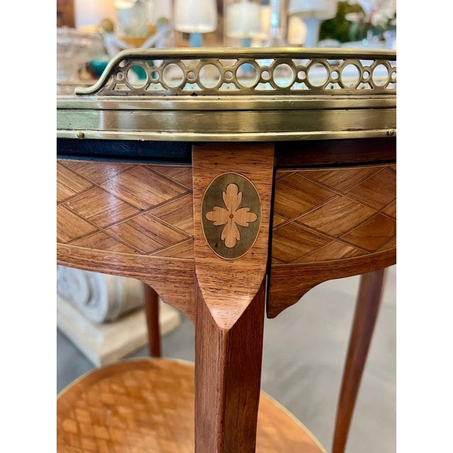 19th Century French Louis XV-Style Marquetry Side Table For Sale In West Palm - Image 6 of 13