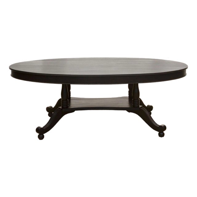Antique Parisian Oval Black Ebonized Dining Table For Sale