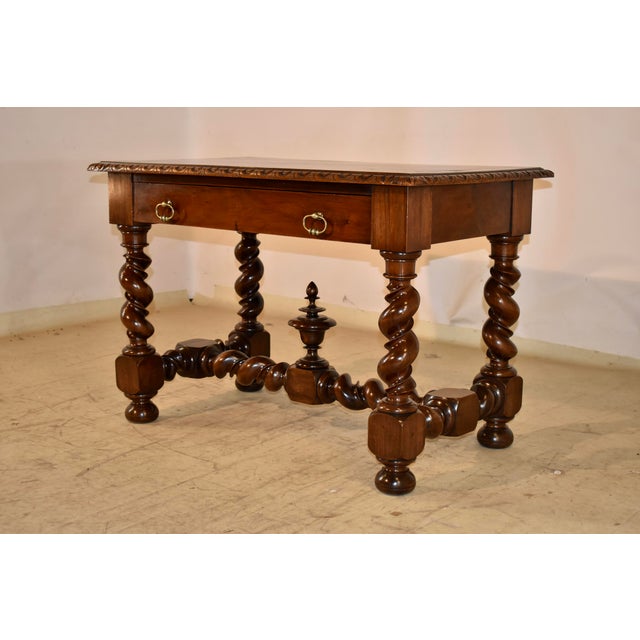 19th Century Walnut Library Table For Sale In Greensboro - Image 6 of 15