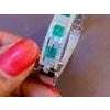 6.18 Carats Natural Zambian Emerald and 1.54 Cts Diamond BANGLE in 14k Gold For Sale - Image 9 of 18