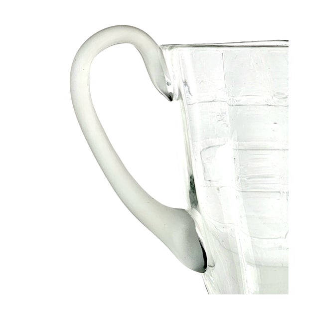 Crystal Clear Glass Water/Tea Pitcher With Frosted Handle For Sale In San Francisco - Image 6 of 10