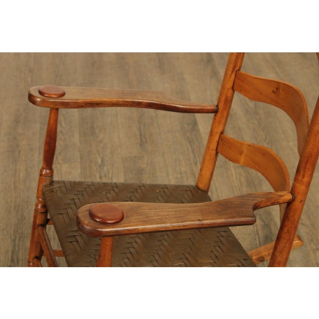 Antique Shaker Style Maple Ladder Back Rocker For Sale - Image 11 of 13